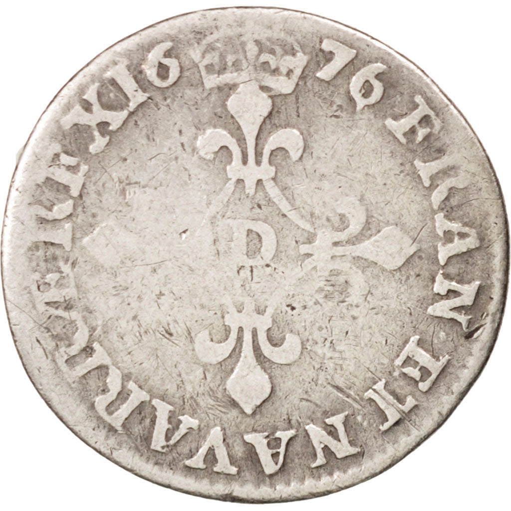 FRANCE, 4 Sols dits « des Traitants », 4 Sols, 1676, Lyon, KM #23...