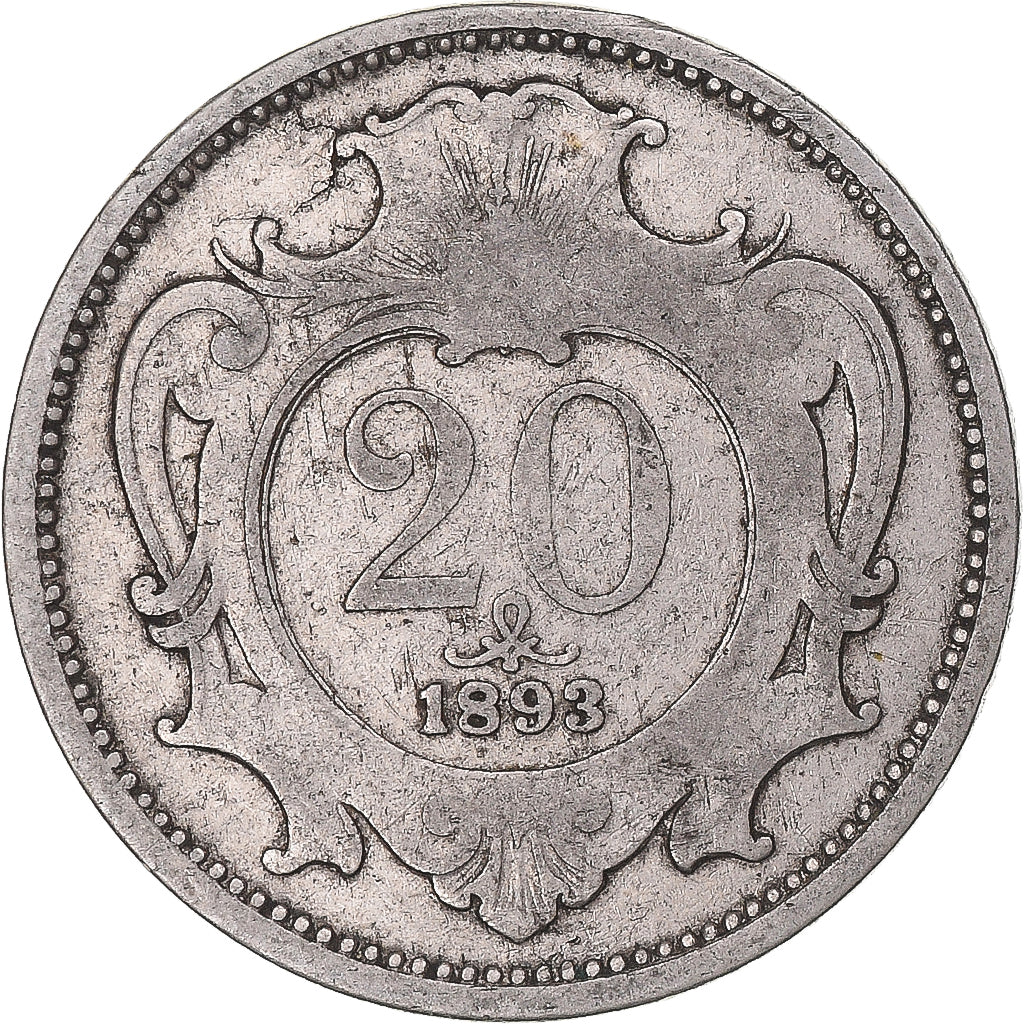 Moneta, Austria, 20 Heller, 1893