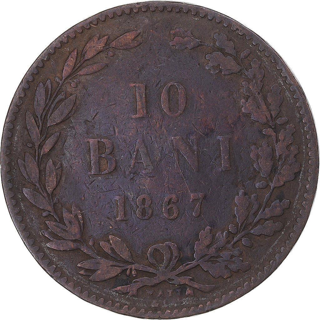 Coin, Romania, 10 Bani, 1867