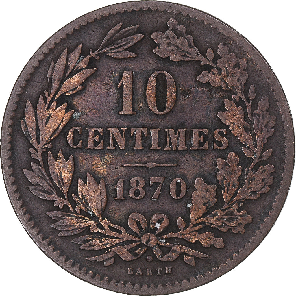 Coin, Luxembourg, 10 Centimes, 1870