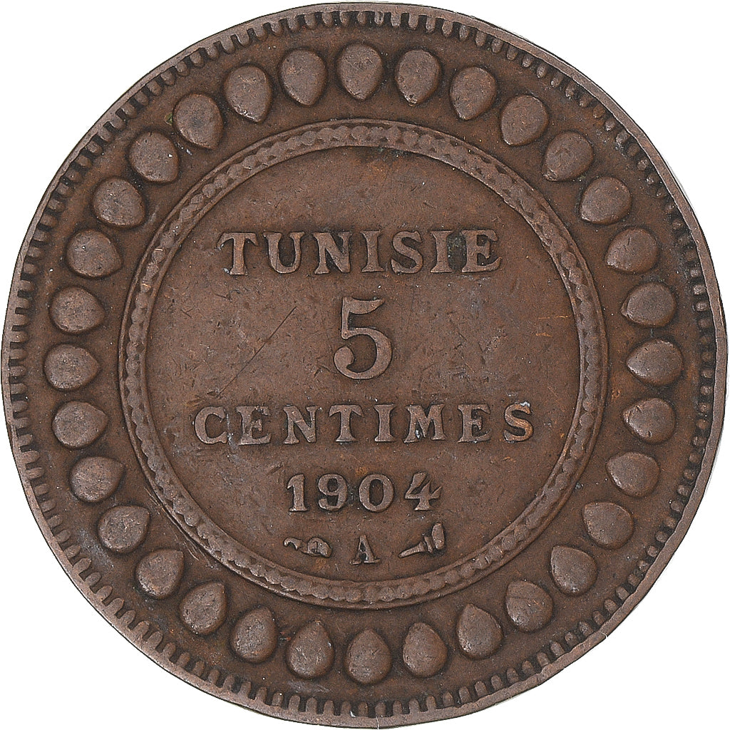 Coin, Tunisia, 5 Centimes, 1904