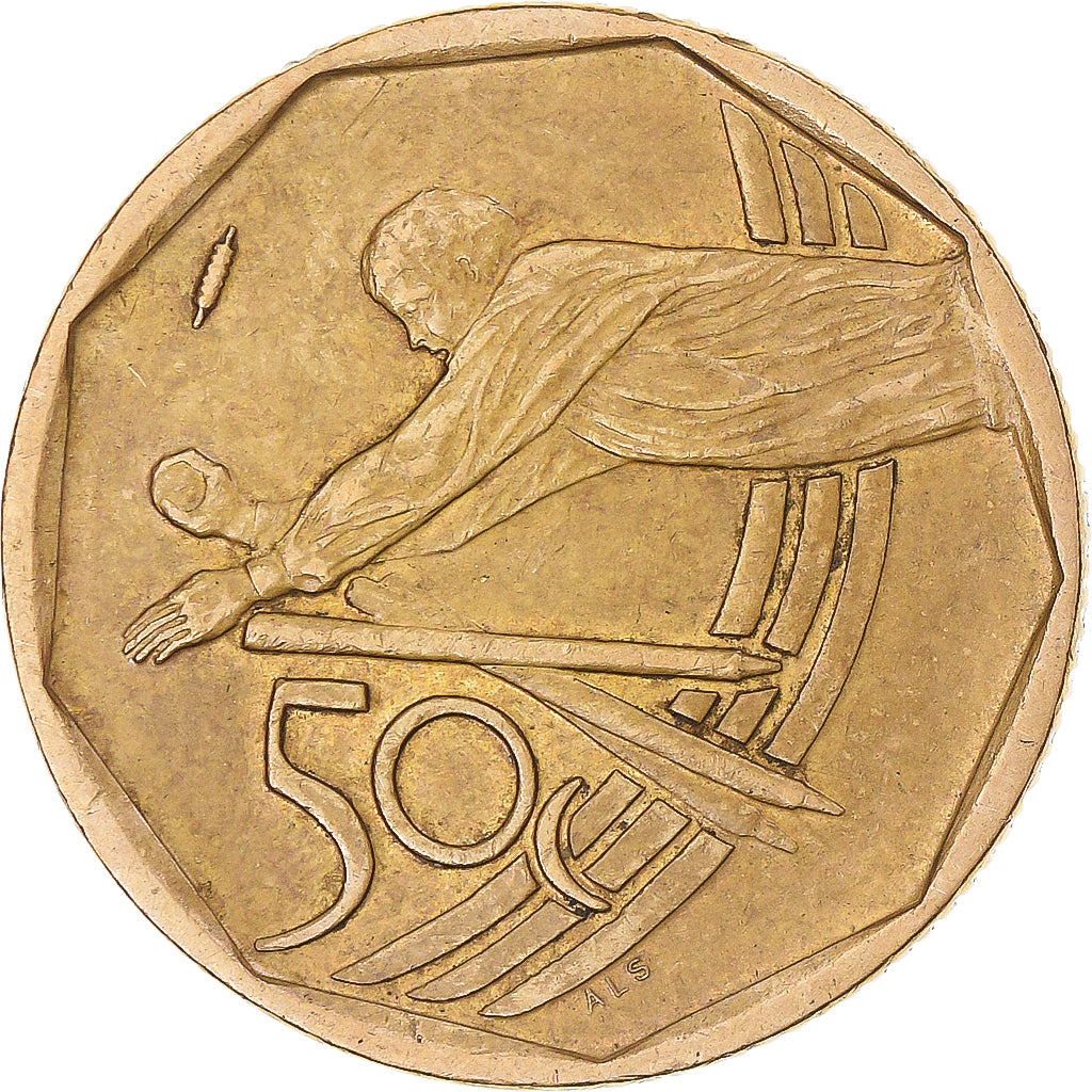 Coin, South Africa, 50 Cents, 2003