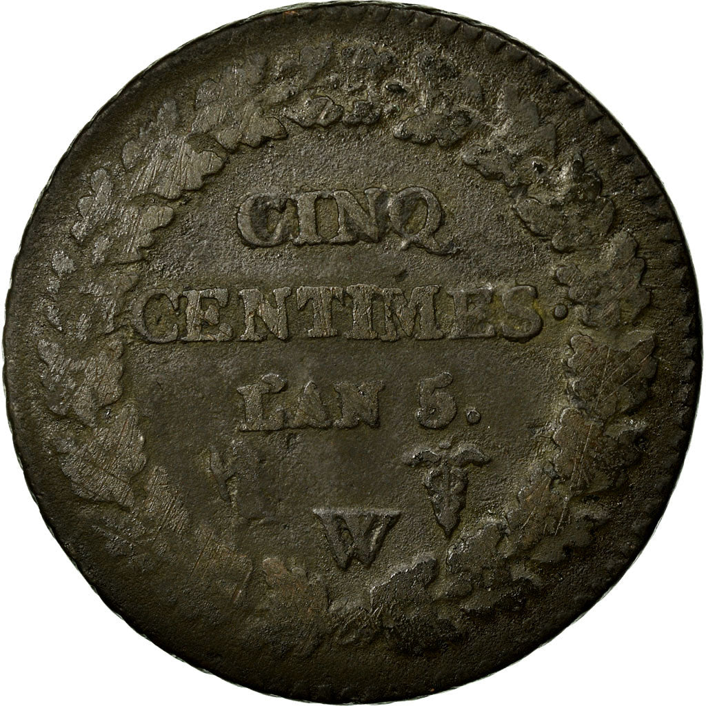 Moneda, Francia, Dupré, 5 Centimes, 1796, Lille, BC, Bronce, KM:640.11