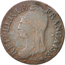 FRANCE, Dupré, 5 Centimes, 1799, Lille, KM #640.11, VF(20-25), Bronze, Gadoury #