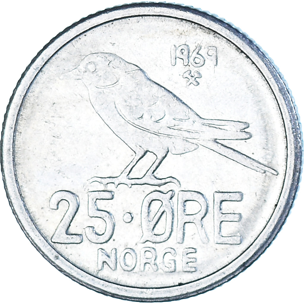 Moneta, Norwegia, 25 Öre, 1969