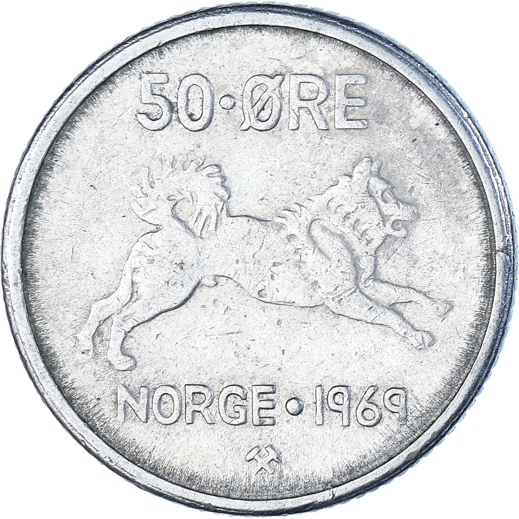 Munten, Noorwegen, 50 Öre, 1969