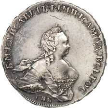RUSSIA, Rouble, 1754, Saint-Petersburg, KM #19c.2, AU(50-53), Silver, 26.20