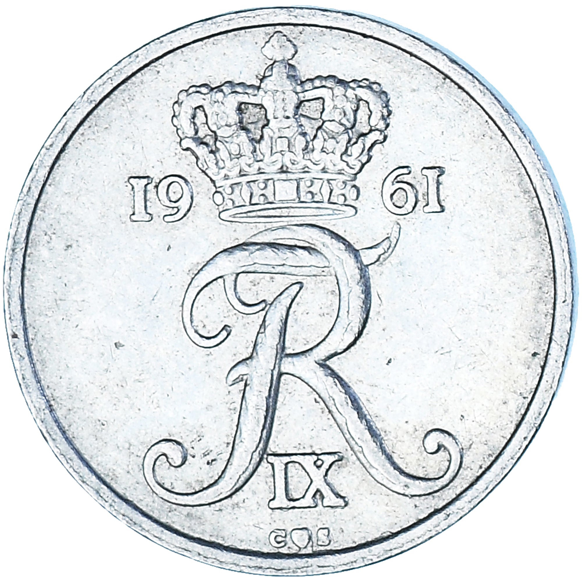 Moeda, Dinamarca, 10 Öre, 1961