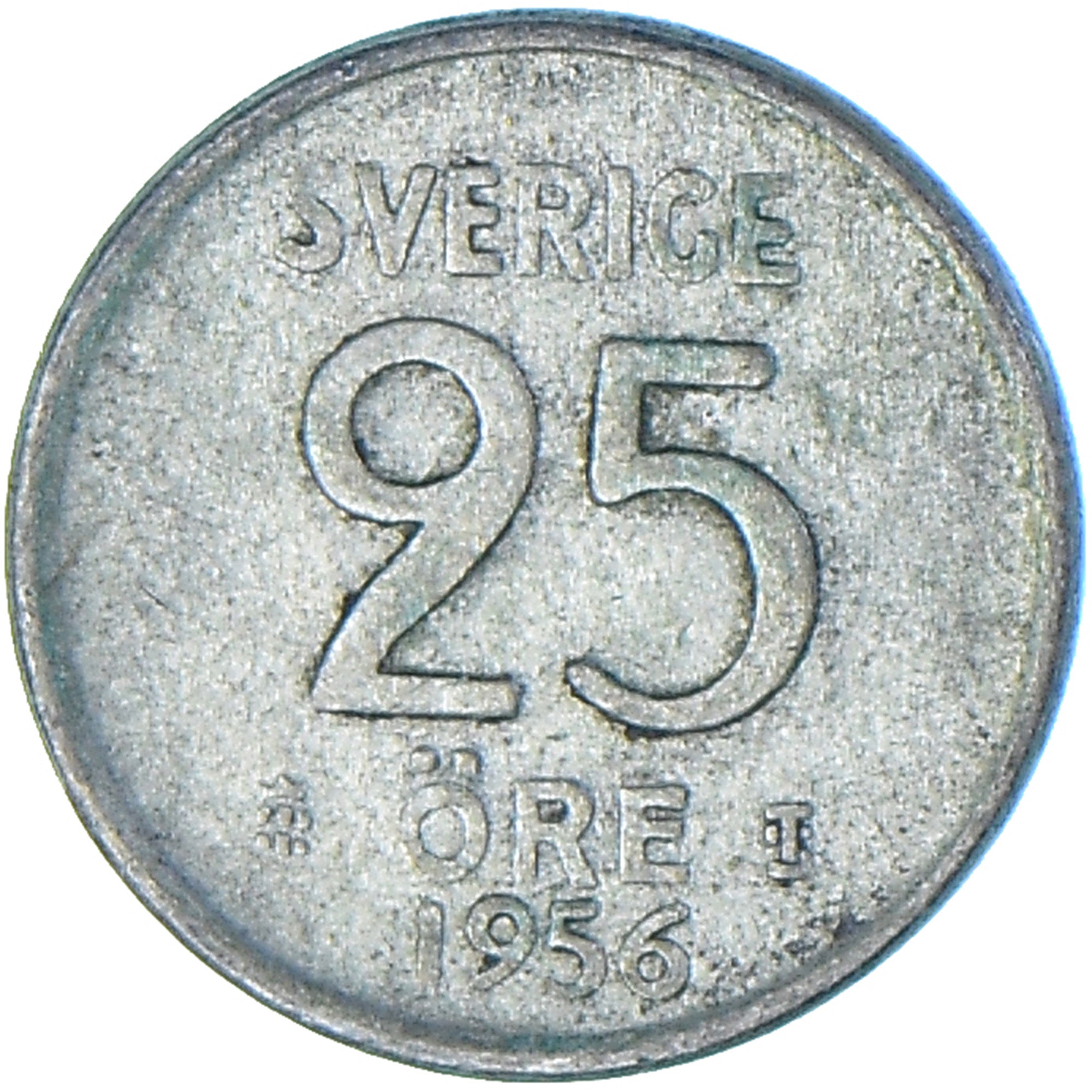 Moneta, Szwecja, 25 Öre, 1956