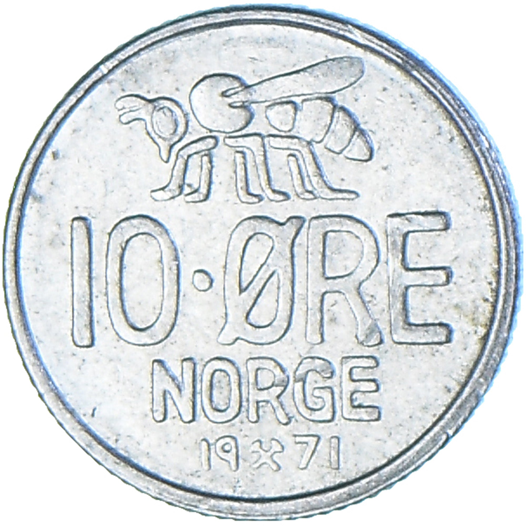 Munten, Noorwegen, 10 Öre, 1971