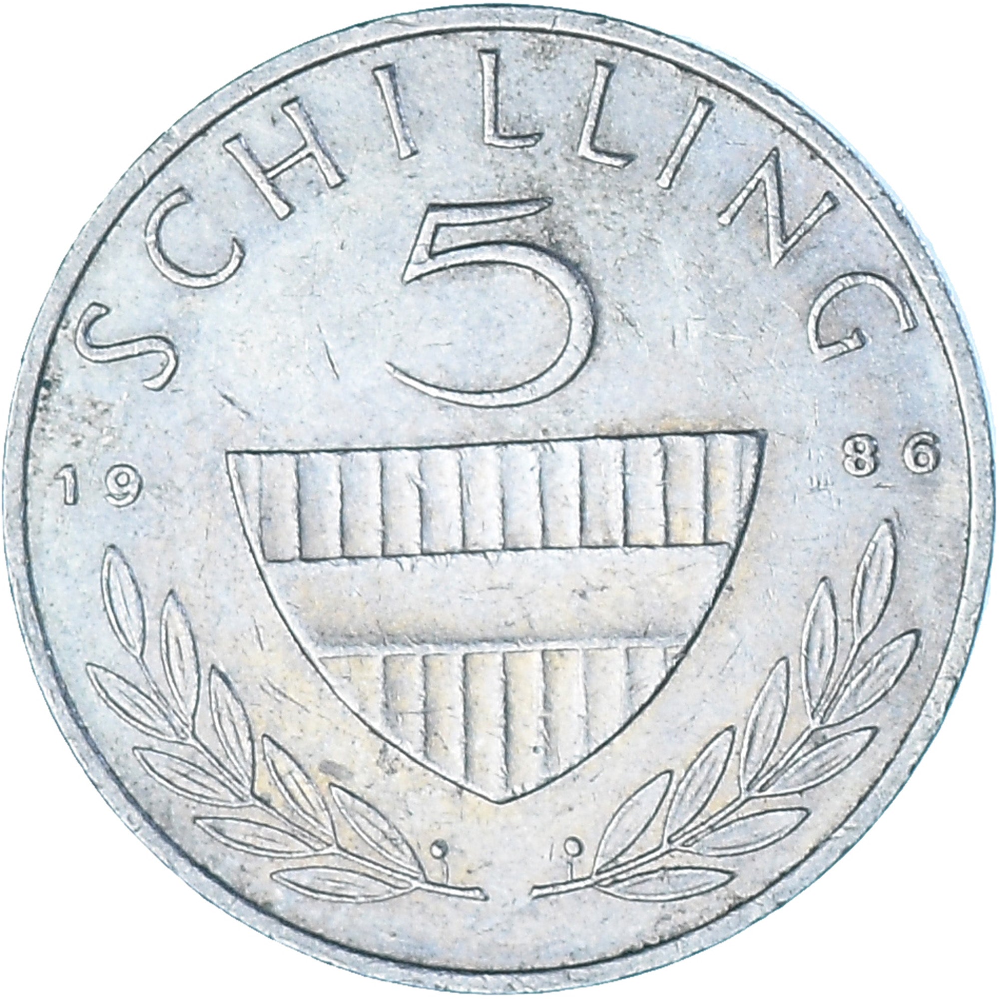 Moneda, Austria, 5 Schilling, 1986