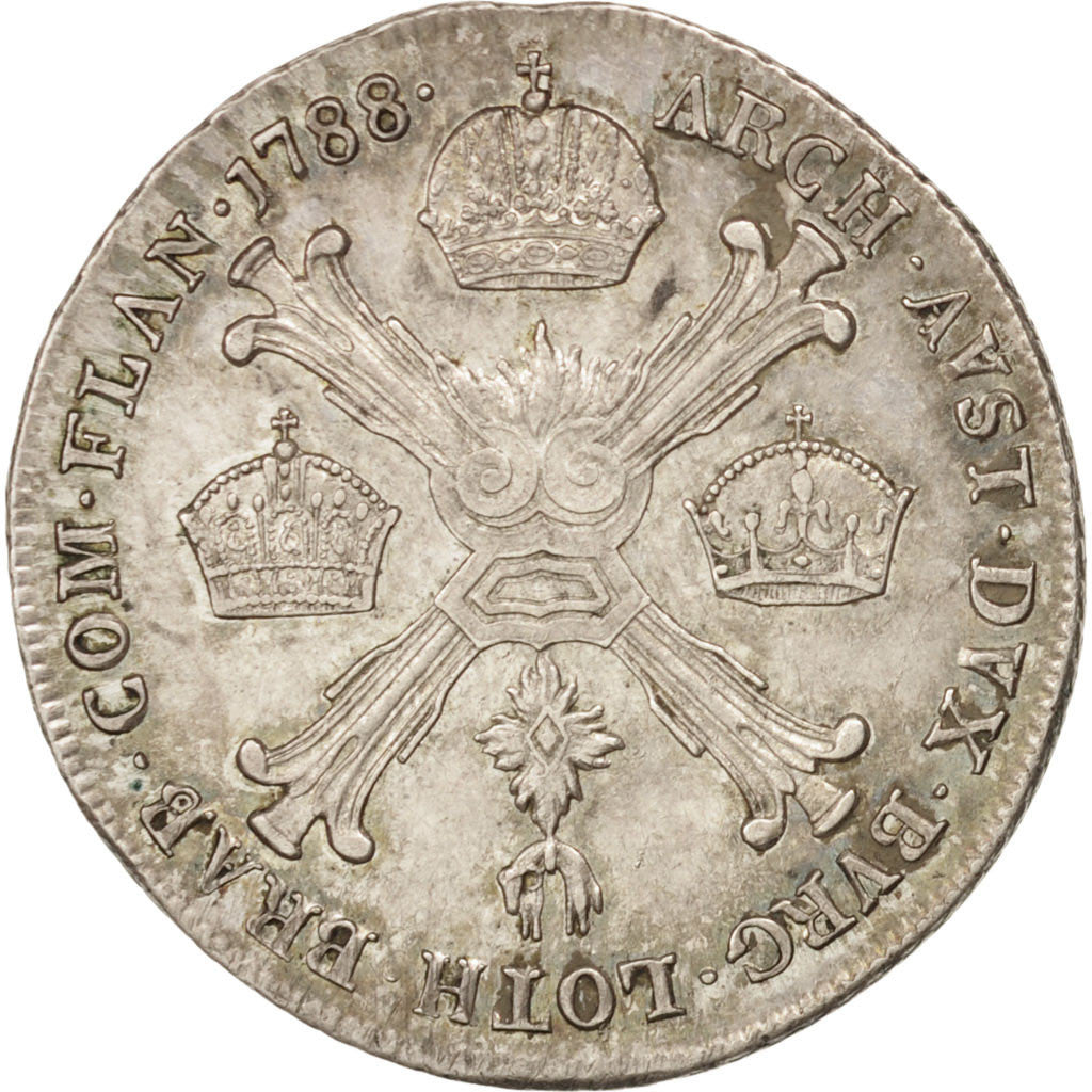 AUSTRIAN NETHERLANDS, 1/4 Kronenthaler, 1788, Vienne, KM #38, AU(55-58),...