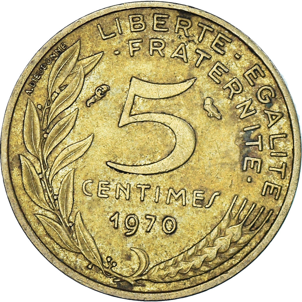 Moneda, Francia, 5 Centimes, 1970