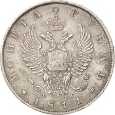 RUSSIA, Rouble, 1811, Saint-Petersburg, KM #130, AU(55-58), Silver, 20.78