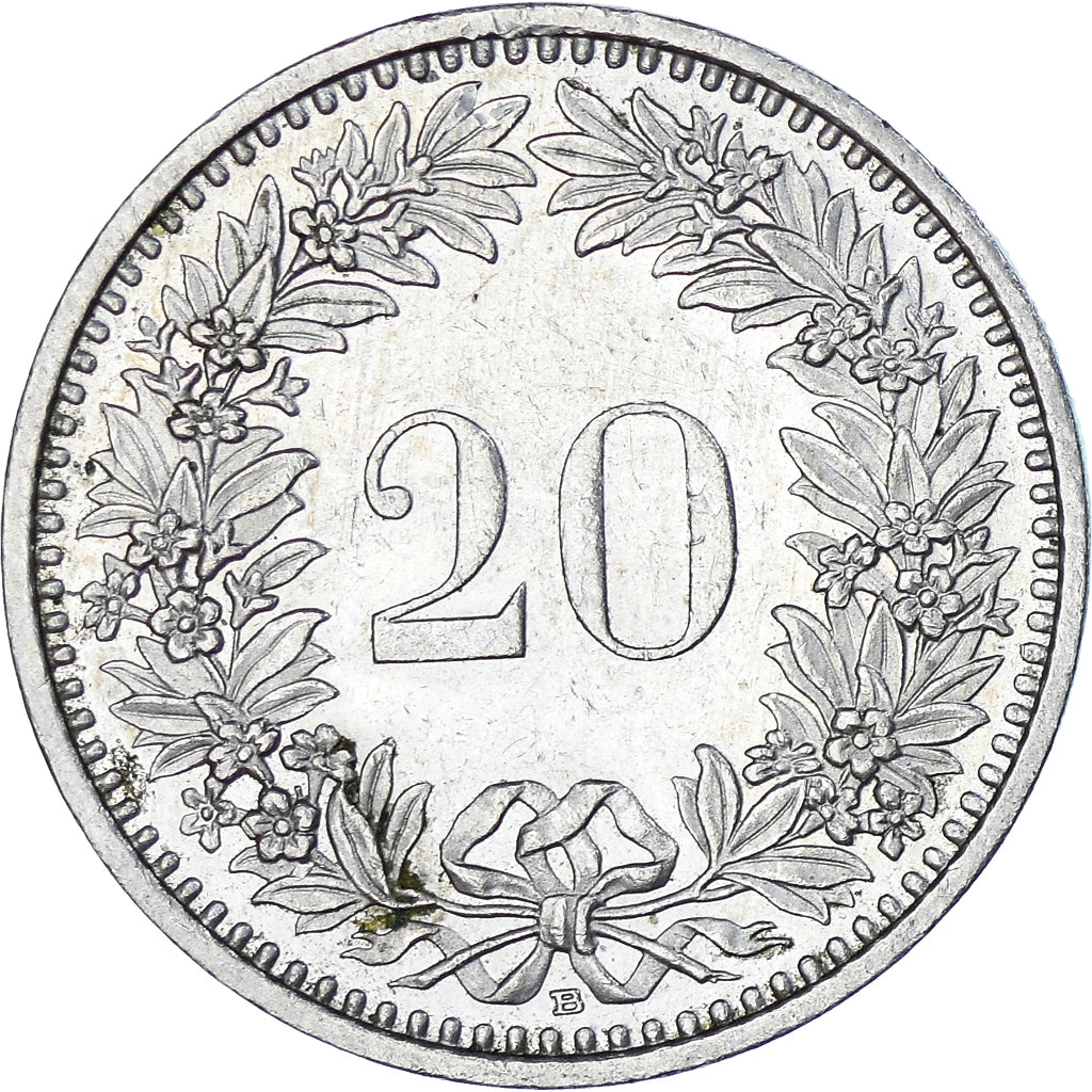Münze, Schweiz, 20 Rappen, 1992