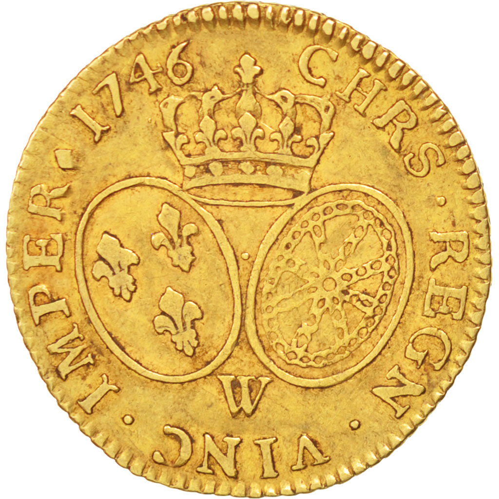 Louis XV, Louis d'or au bandeau 1746 Lille, KM 513.22