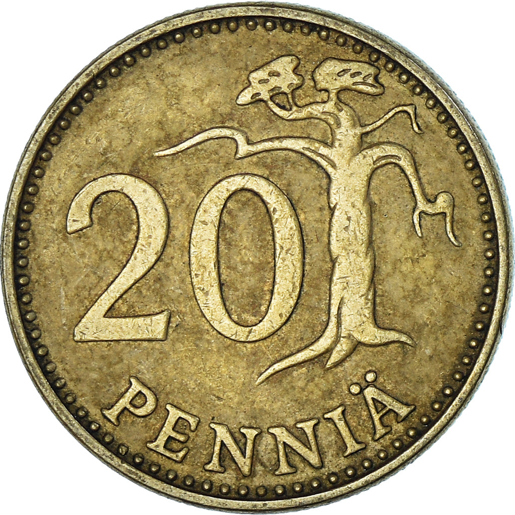 Munten, Finland, 20 Pennia, 1973