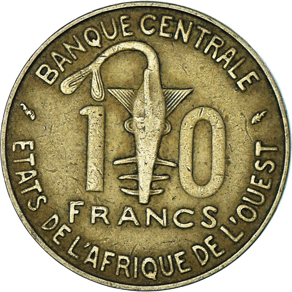 Moneta, Kraje Afryki Zachodniej, 10 Francs, 1976