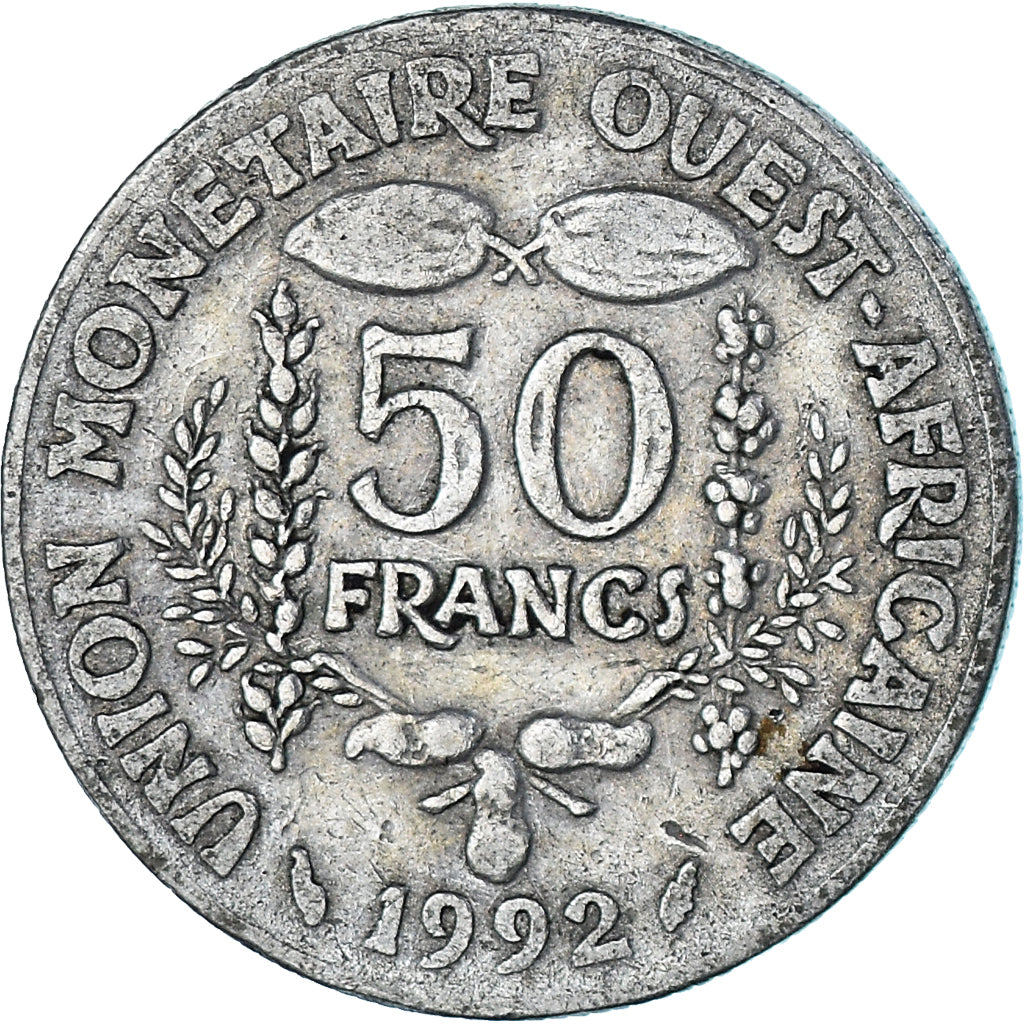 Moeda, Estados da África Ocidental, 50 Francs, 1992