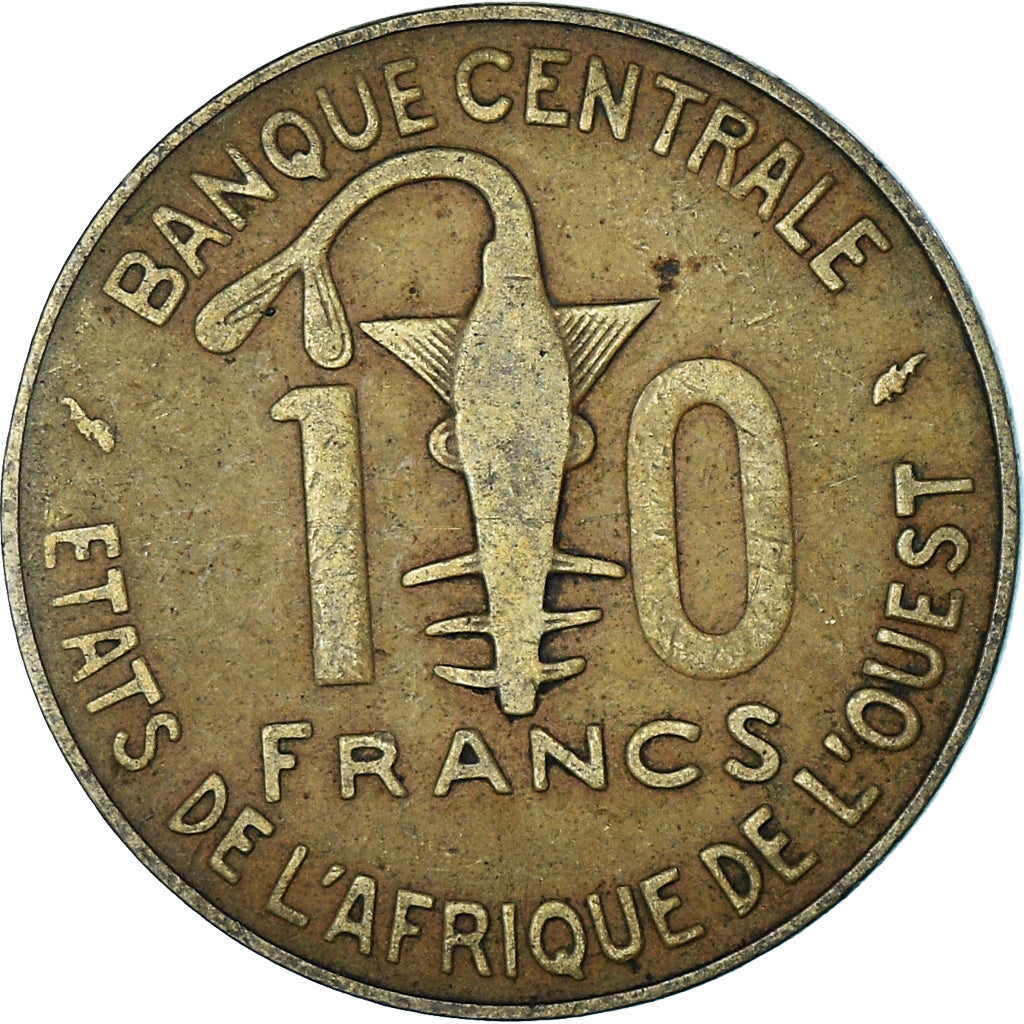 Coin, West African States, 10 Francs, 1991
