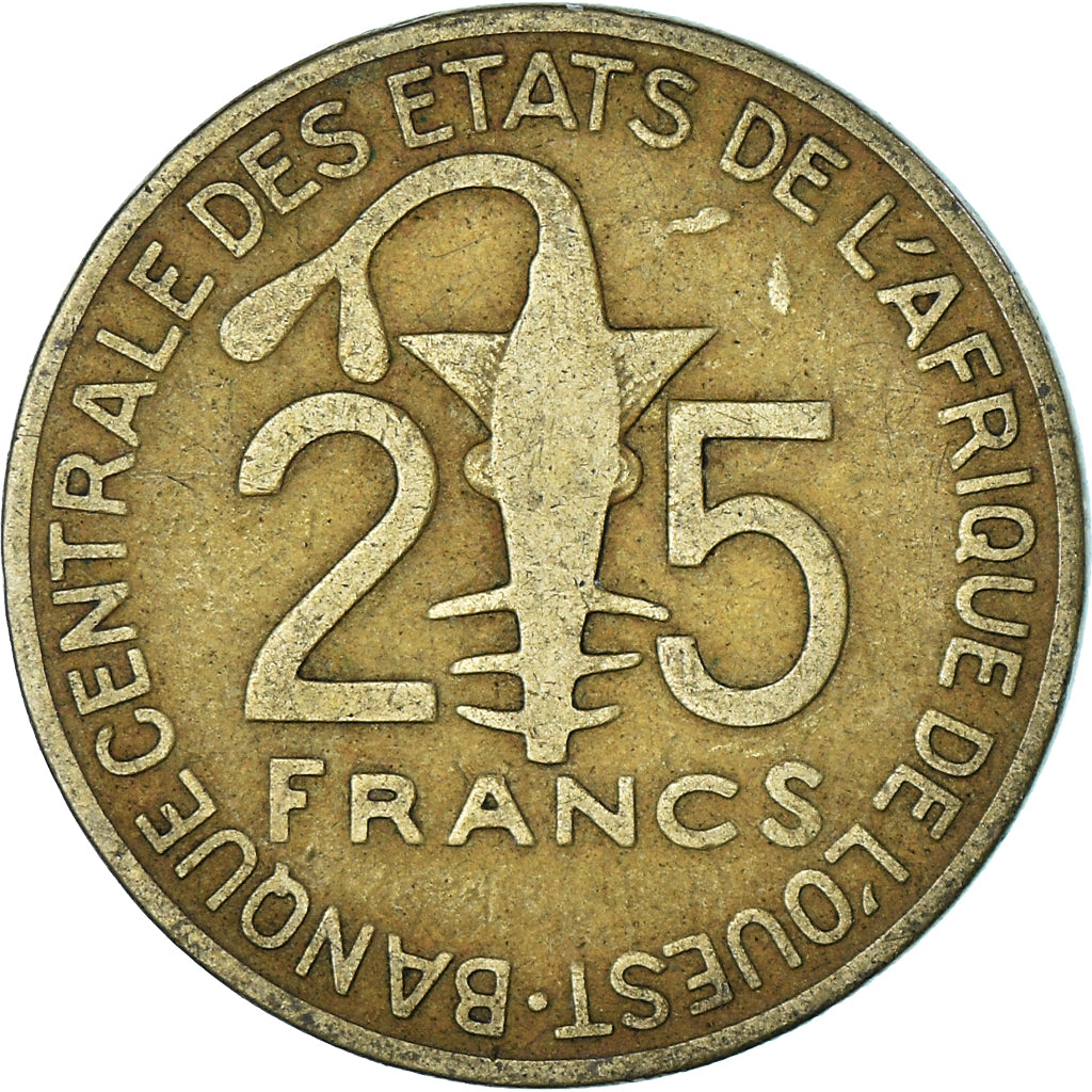 Münze, West African States, 25 Francs, 1979