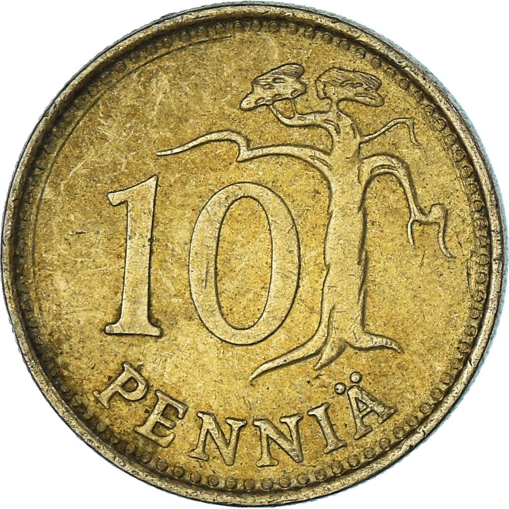 Munten, Finland, 10 Pennia, 1980