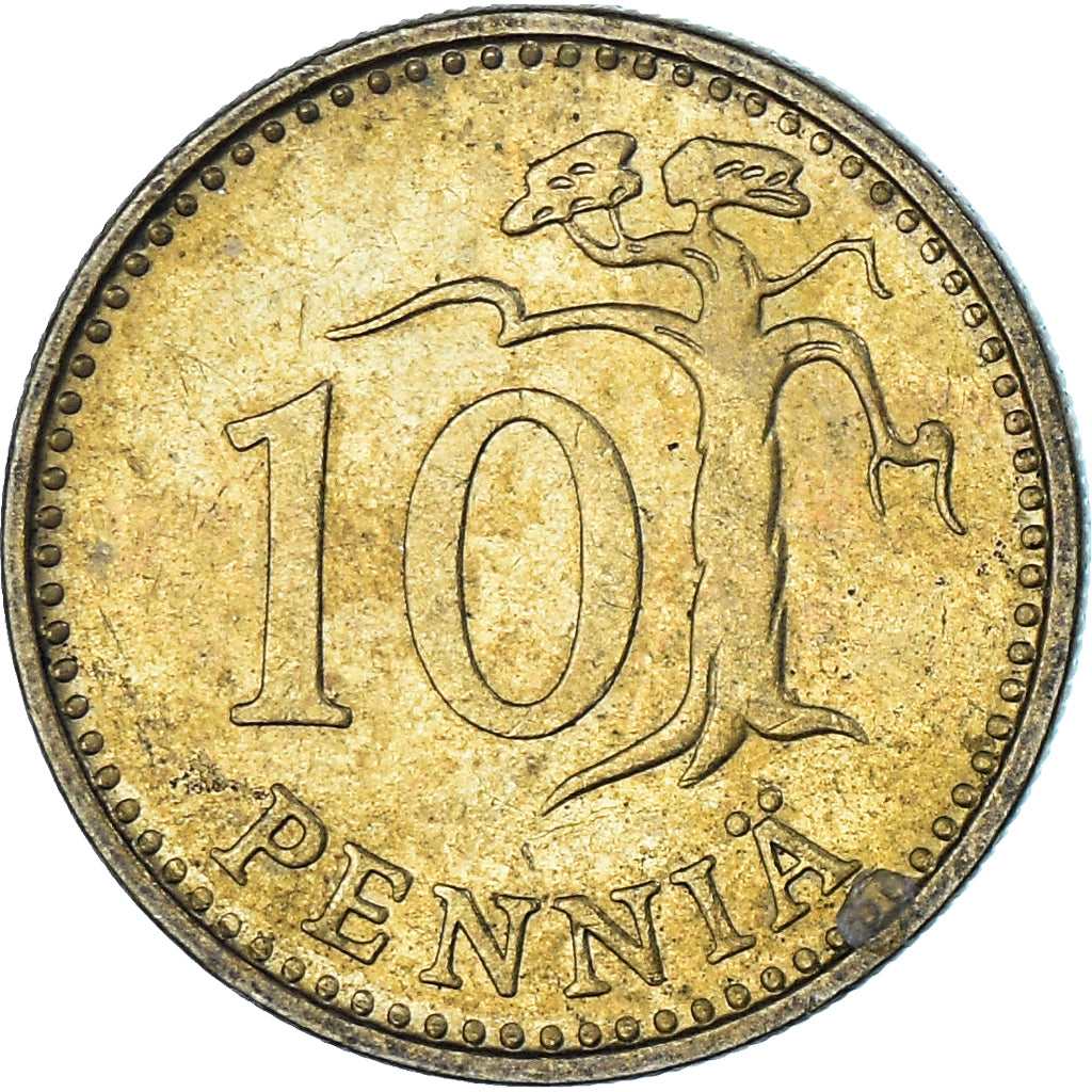 Munten, Finland, 10 Pennia, 1972