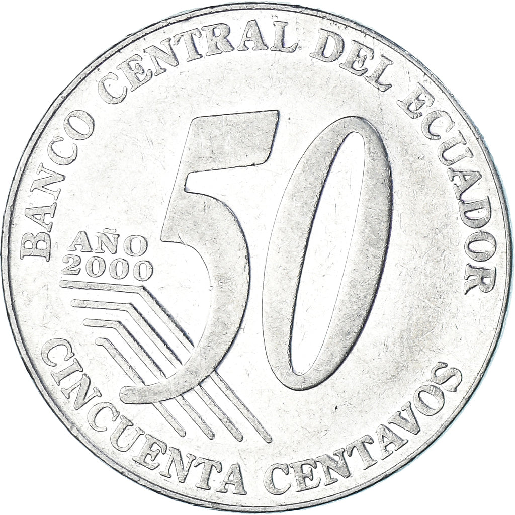 Moneda, Ecuador, 50 Centavos, Cincuenta, 2000