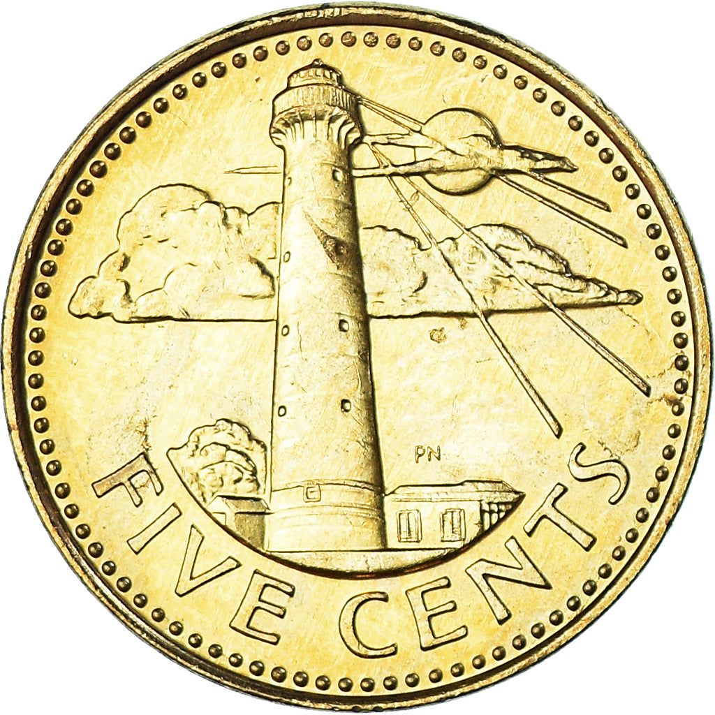 Coin, Barbados, 5 Cents, 1988