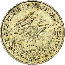 Coin, Central African States, 25 Francs, 1986