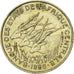 Coin, Central African States, 25 Francs, 1986