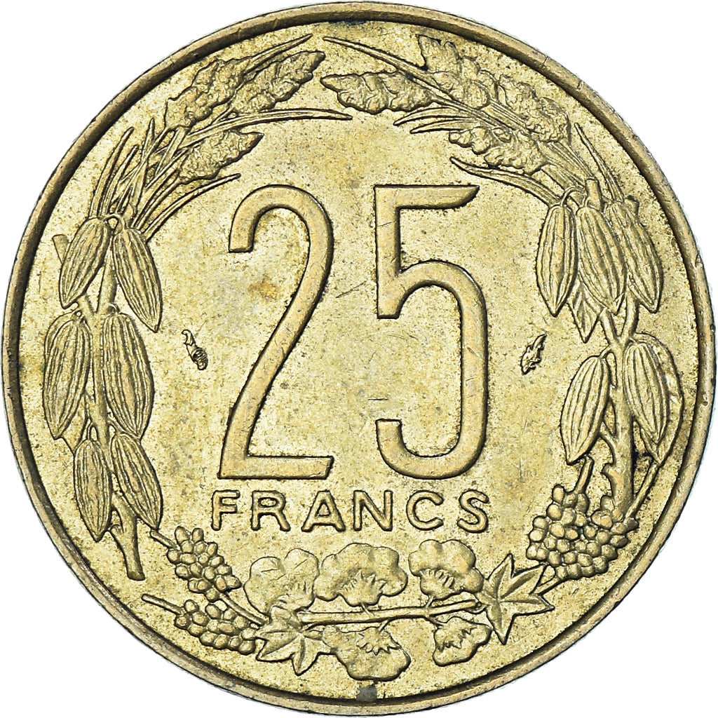 Coin, Central African States, 25 Francs, 1986