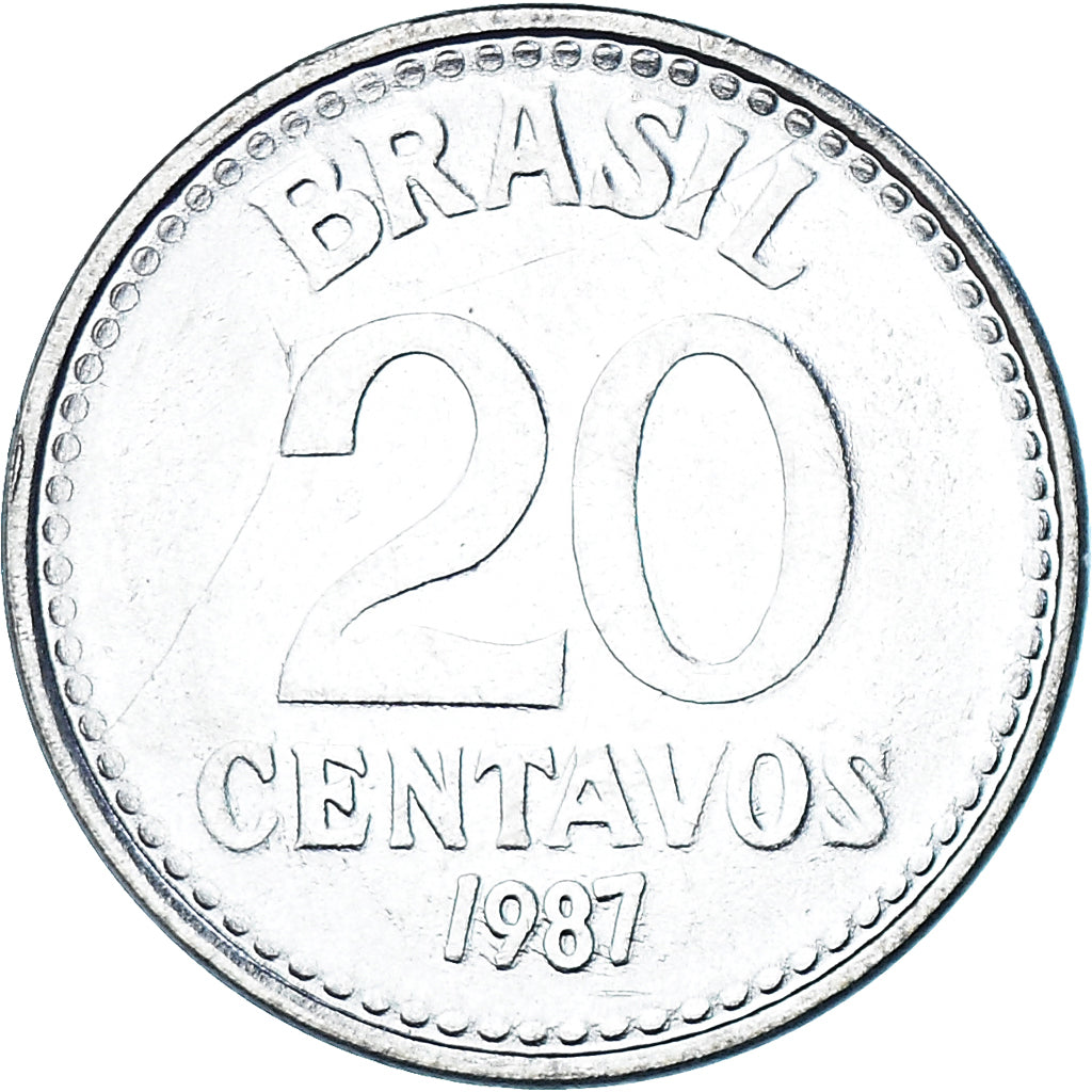 Coin, Brazil, 20 Centavos, 1987