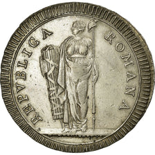 STATI ITALIANI, ROMAN REPUBLIC, Scudo, 1799, BB+, Argento, KM:11