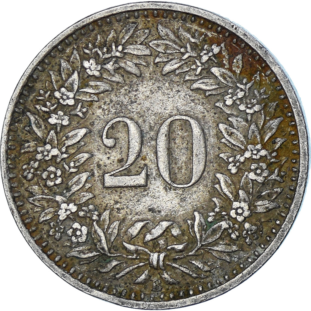 Moneda, Suiza, 20 Rappen, 1952
