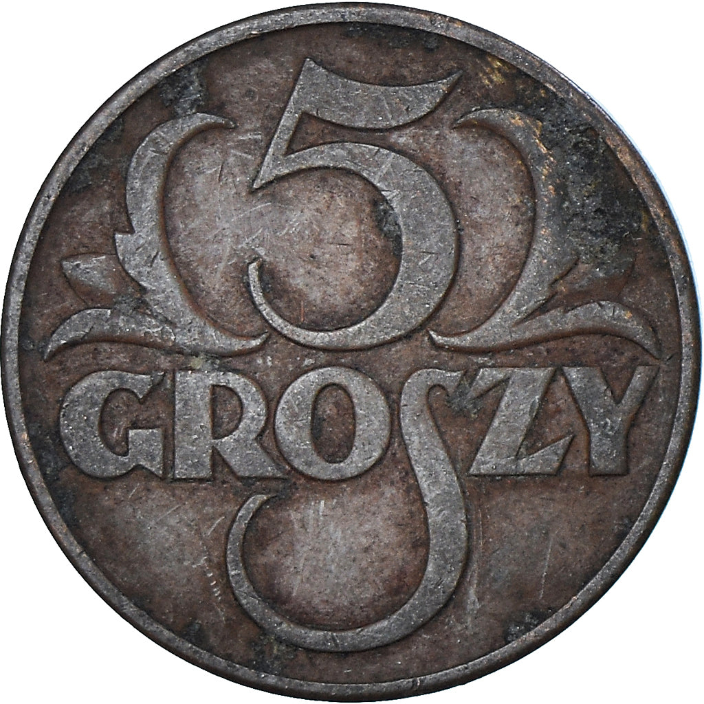 Münze, Polen, 5 Groszy, 1938