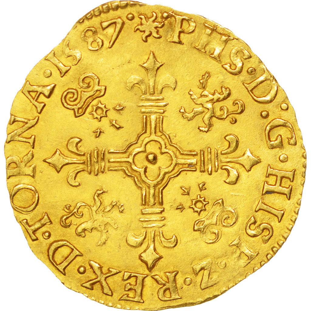 Belgium, Crown, 1587, Tournai, AU(55-58), Gold, 3.41