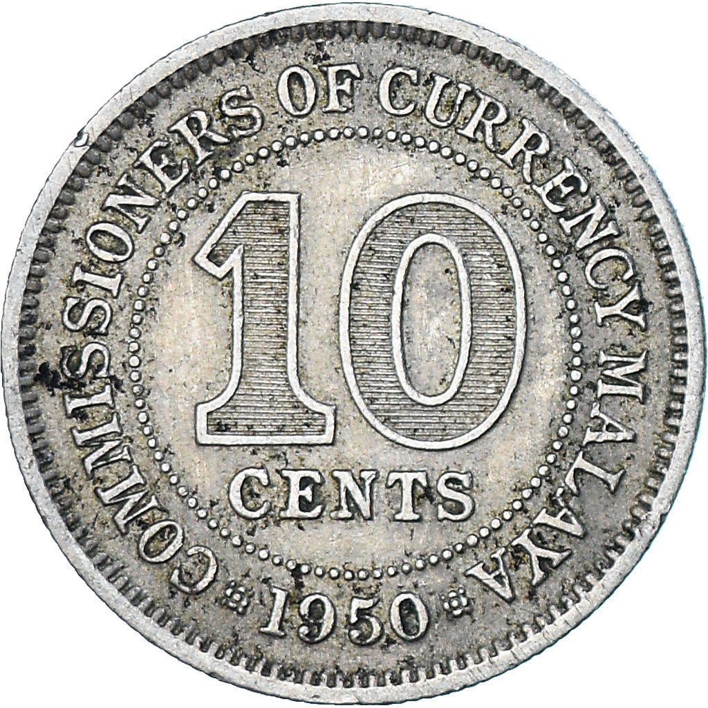 Coin, MALAYA, 10 Cents, 1950