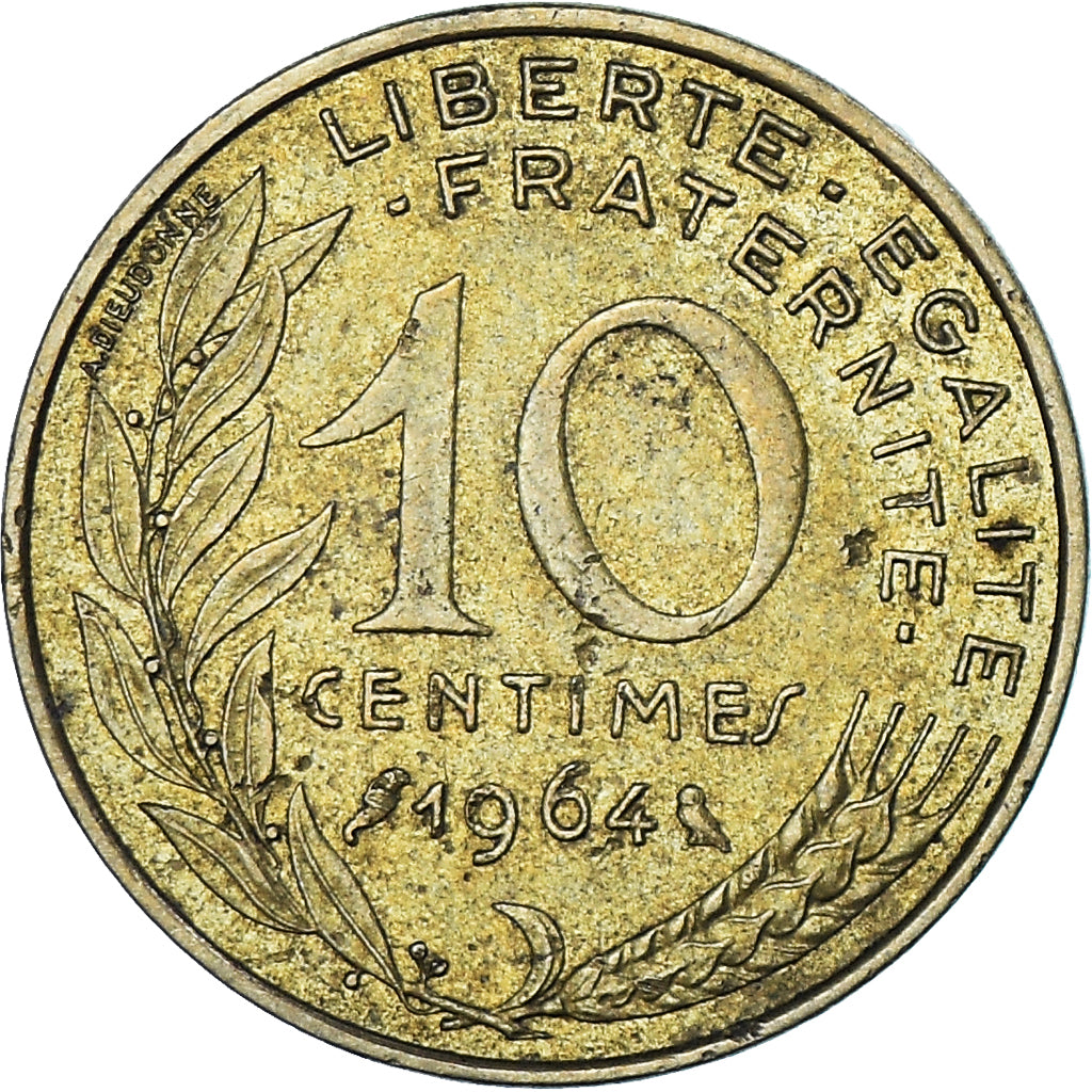 Moneda, Francia, 10 Centimes, 1964