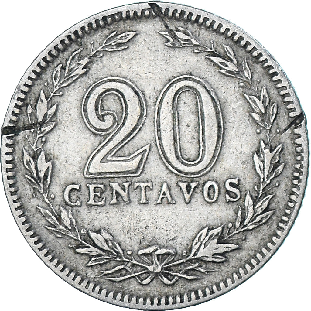 Moneta, Argentina, 20 Centavos, 1909