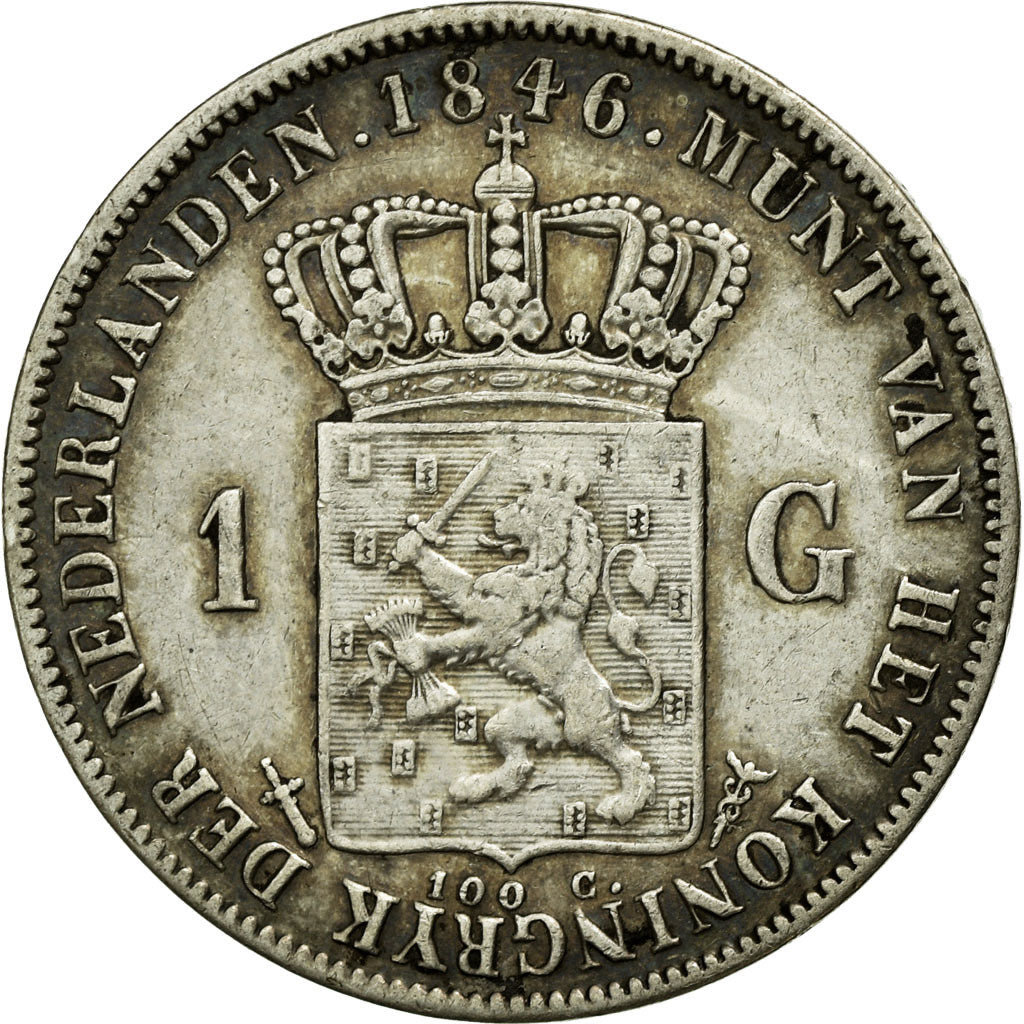 Coin, Netherlands, William II, Gulden, 1846, Utrecht, EF(40-45), Silver, KM:66