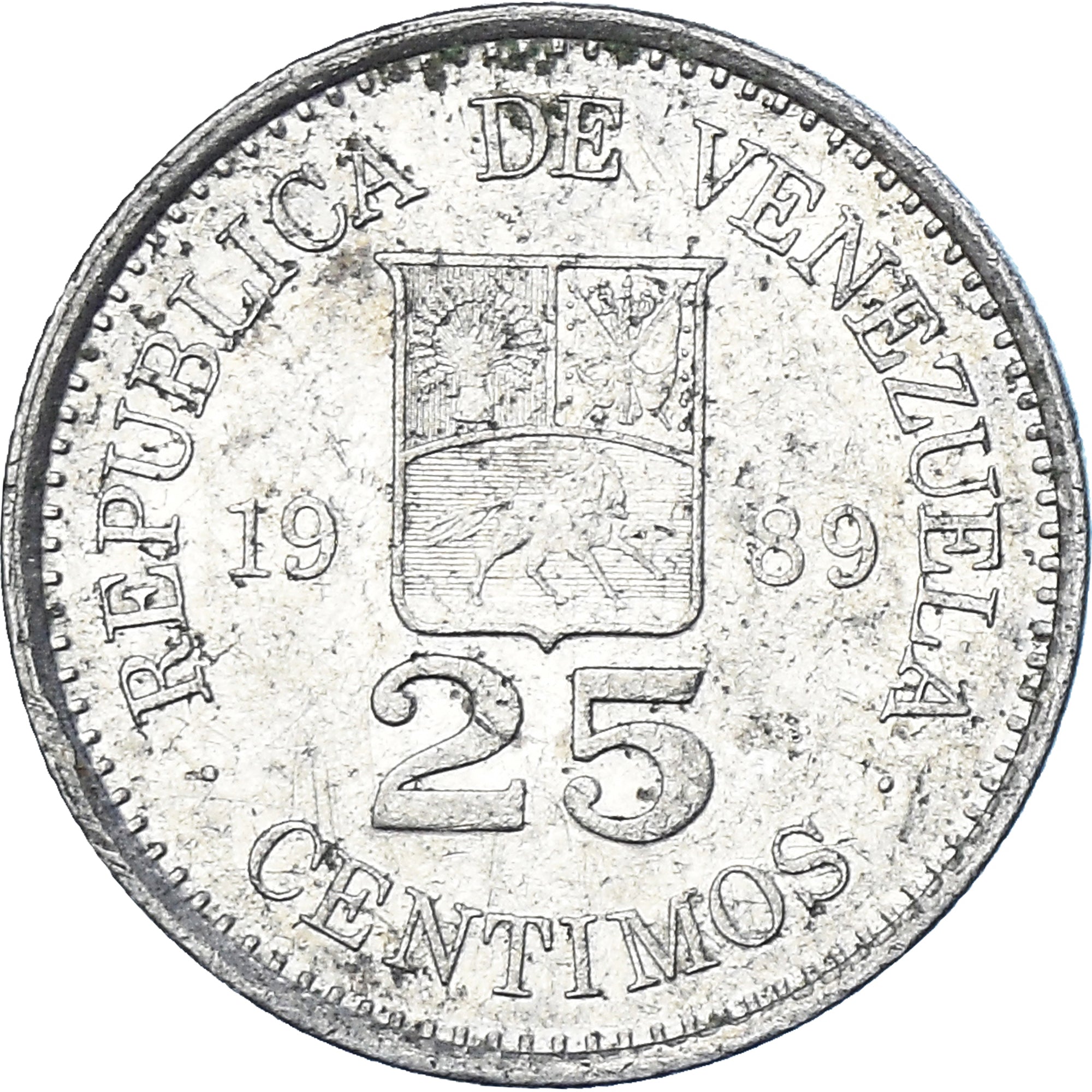 Coin, Venezuela, 25 Centimos, 1989