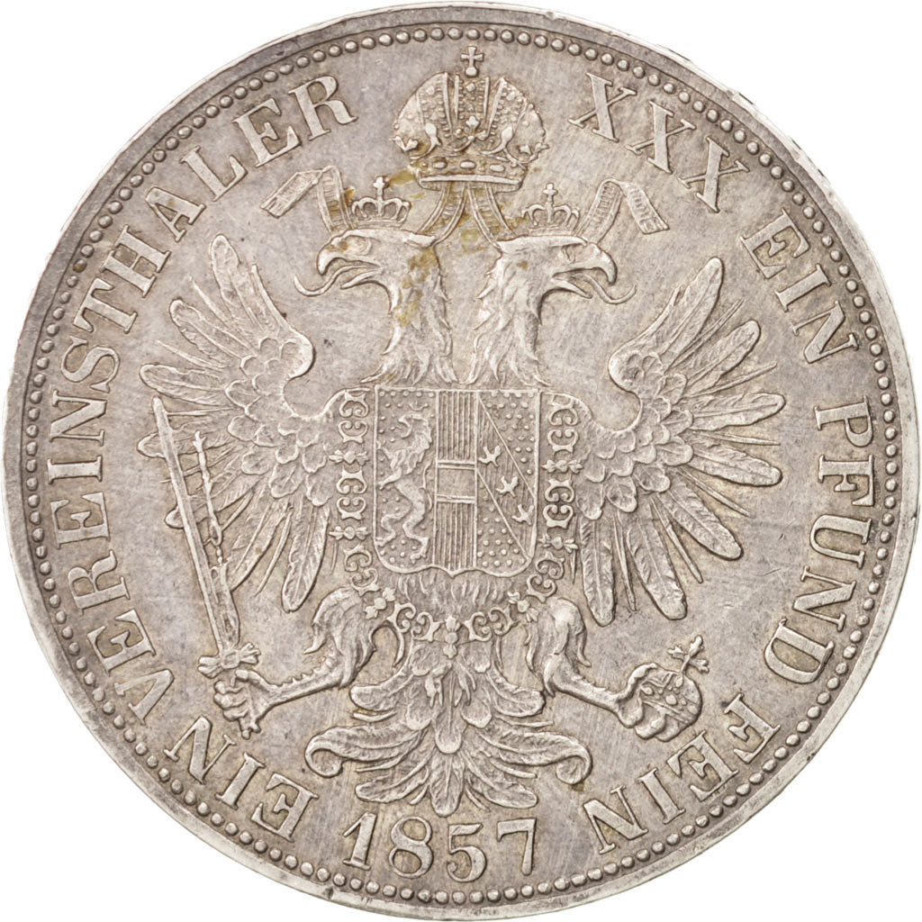 AUSTRIA, Thaler, 1857, Vienne, KM #2244, AU(50-53), Silver, 18.56