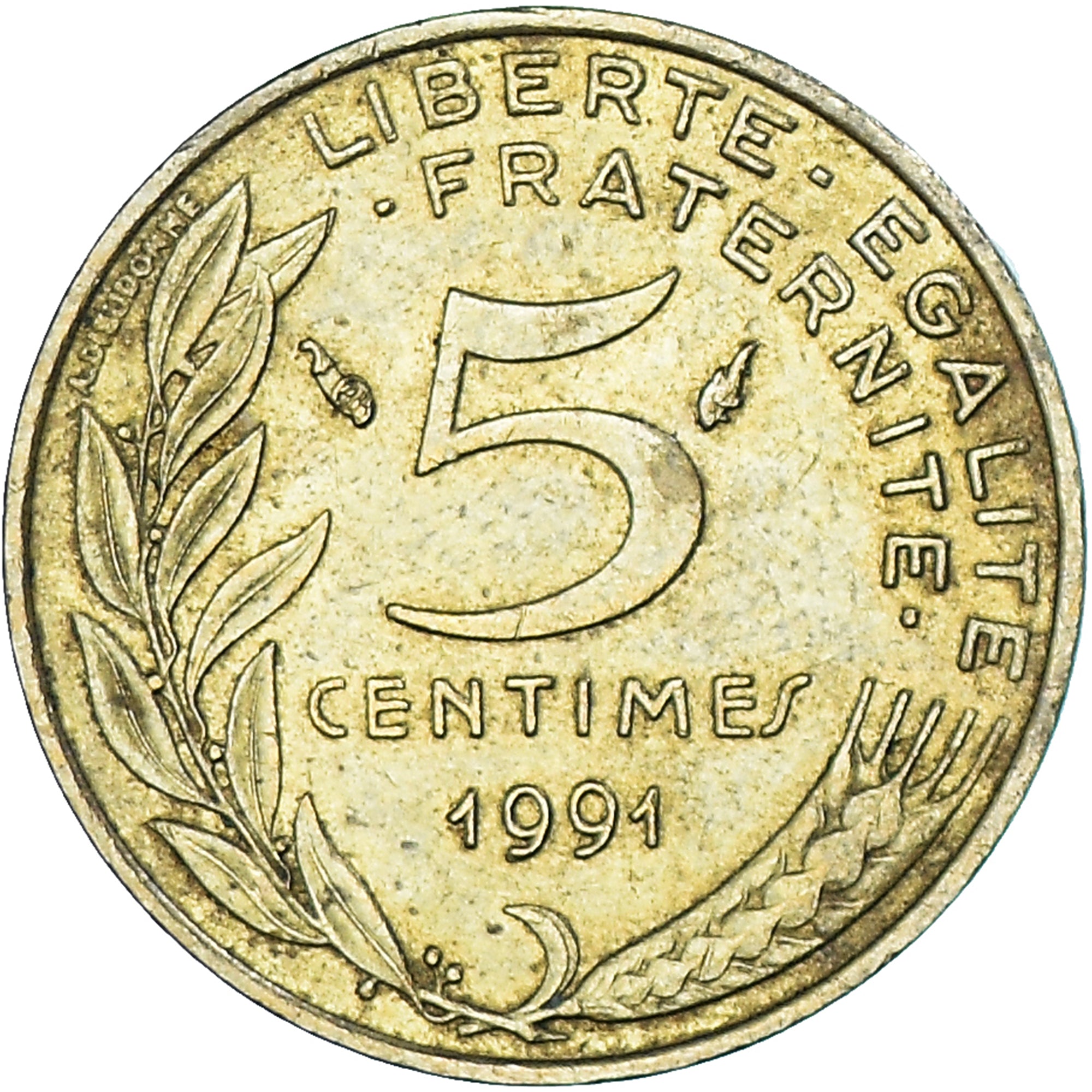 Munten, Frankrijk, 5 Centimes, 1991