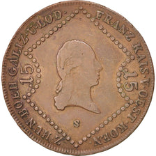 AUSTRIA, 15 Kreuzer, 1807, Schmollnitz, KM #2138, EF(40-45), Copper, 35.12,...