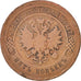 RUSSIA, 5 Kopeks, 1879, Saint-Petersburg, KM #12.2, VF(20-25), Copper, 32.6,...