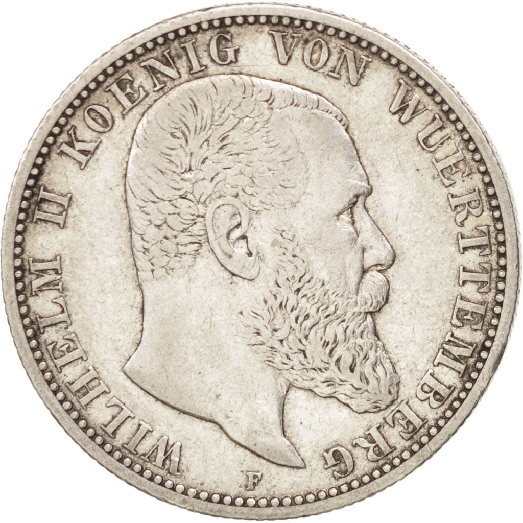 German States, 2 Mark, 1899, Freudenstadt, KM #631, EF(40-45), Silver, 28, 11.11