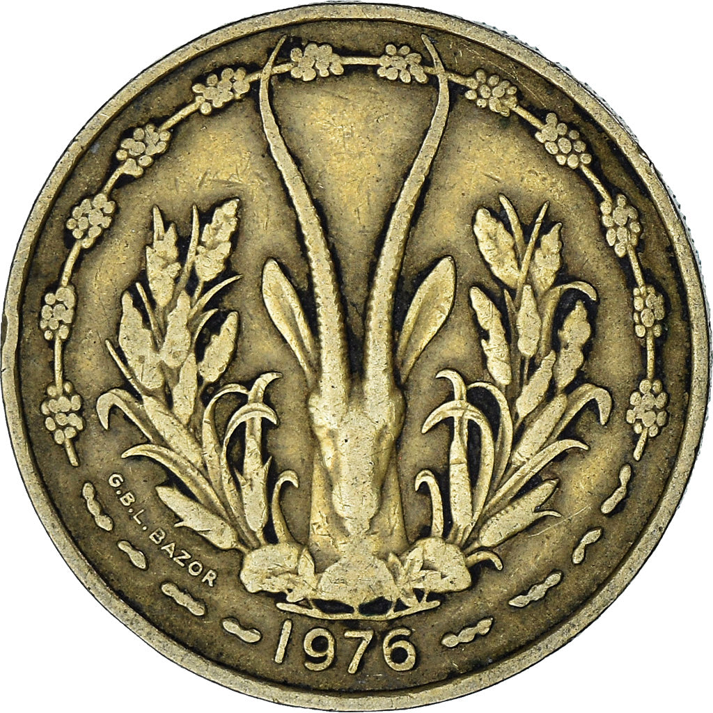 Kraje Afryki Zachodniej, 25 Francs, 1976