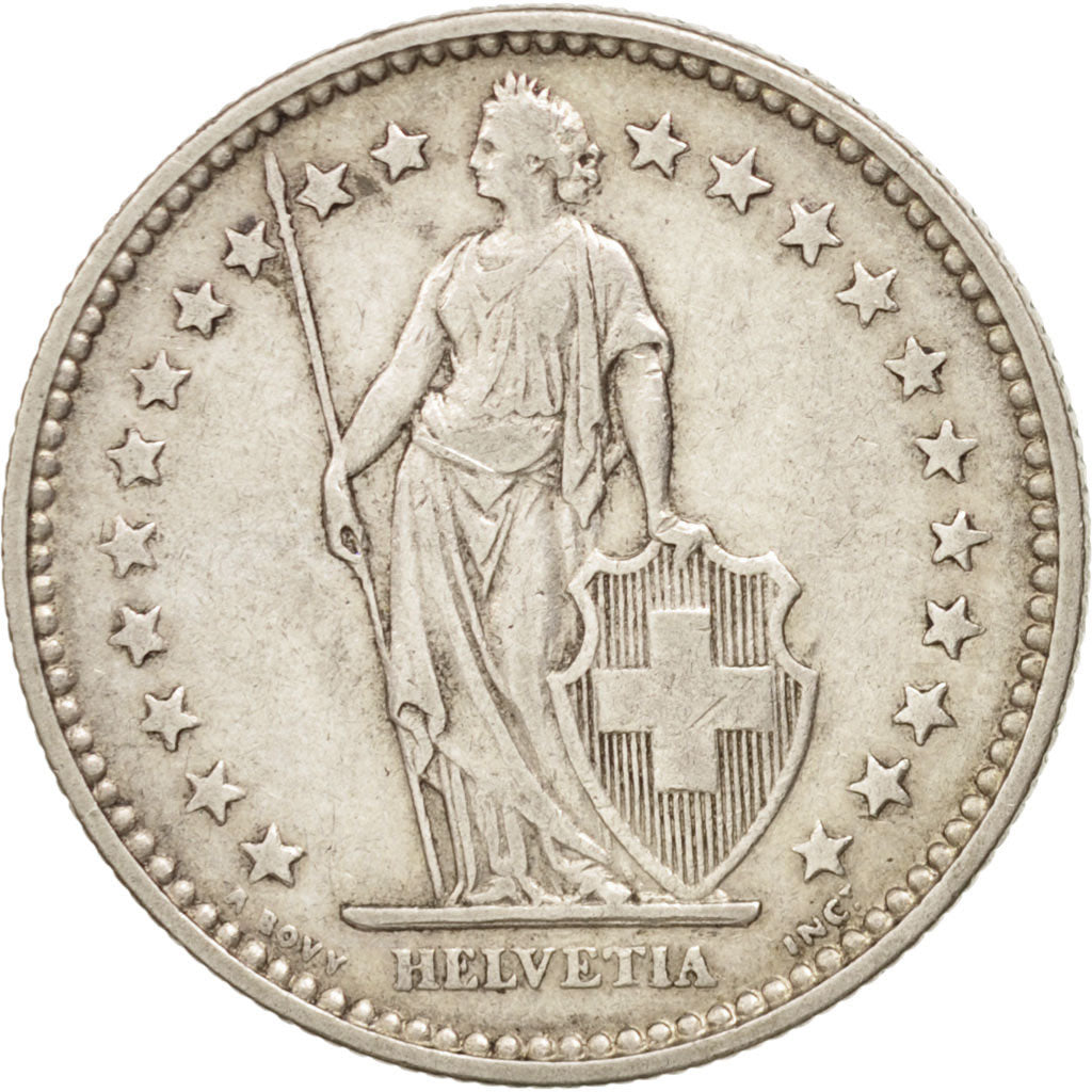SWITZERLAND, 2 Francs, 1907, Bern, KM #21, EF(40-45), Silver, 27.4, 10.00