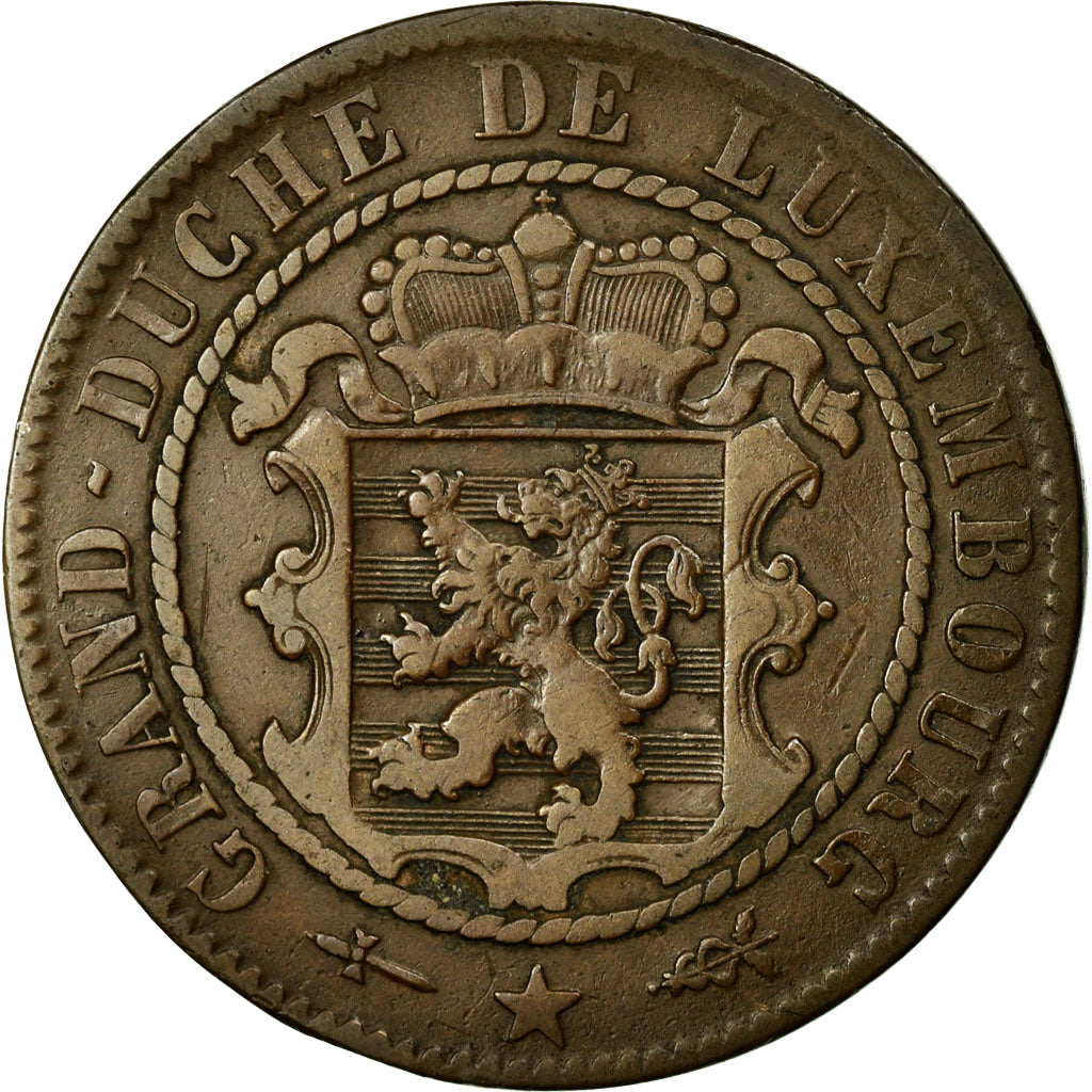 Coin, Luxembourg, William III, 10 Centimes, 1870, Utrecht, EF(40-45), Bronze